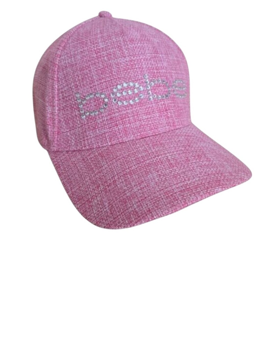 Bebe Rhinestone Logo Cap Pink NWOT One Size Adjustable